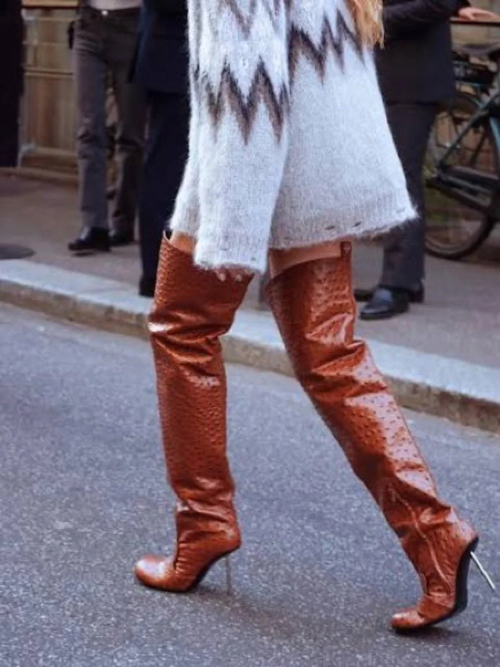 Acne Studios Thigh-High Leather Boots - Cognac Brown